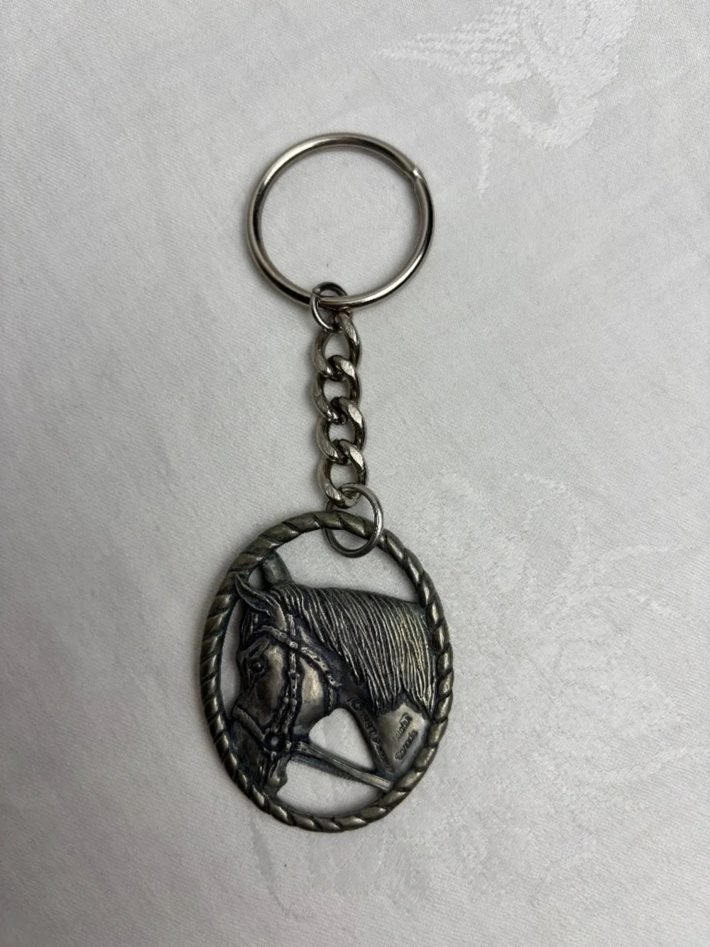 Vintage 1987 Seagull Pewter Horse Keychain